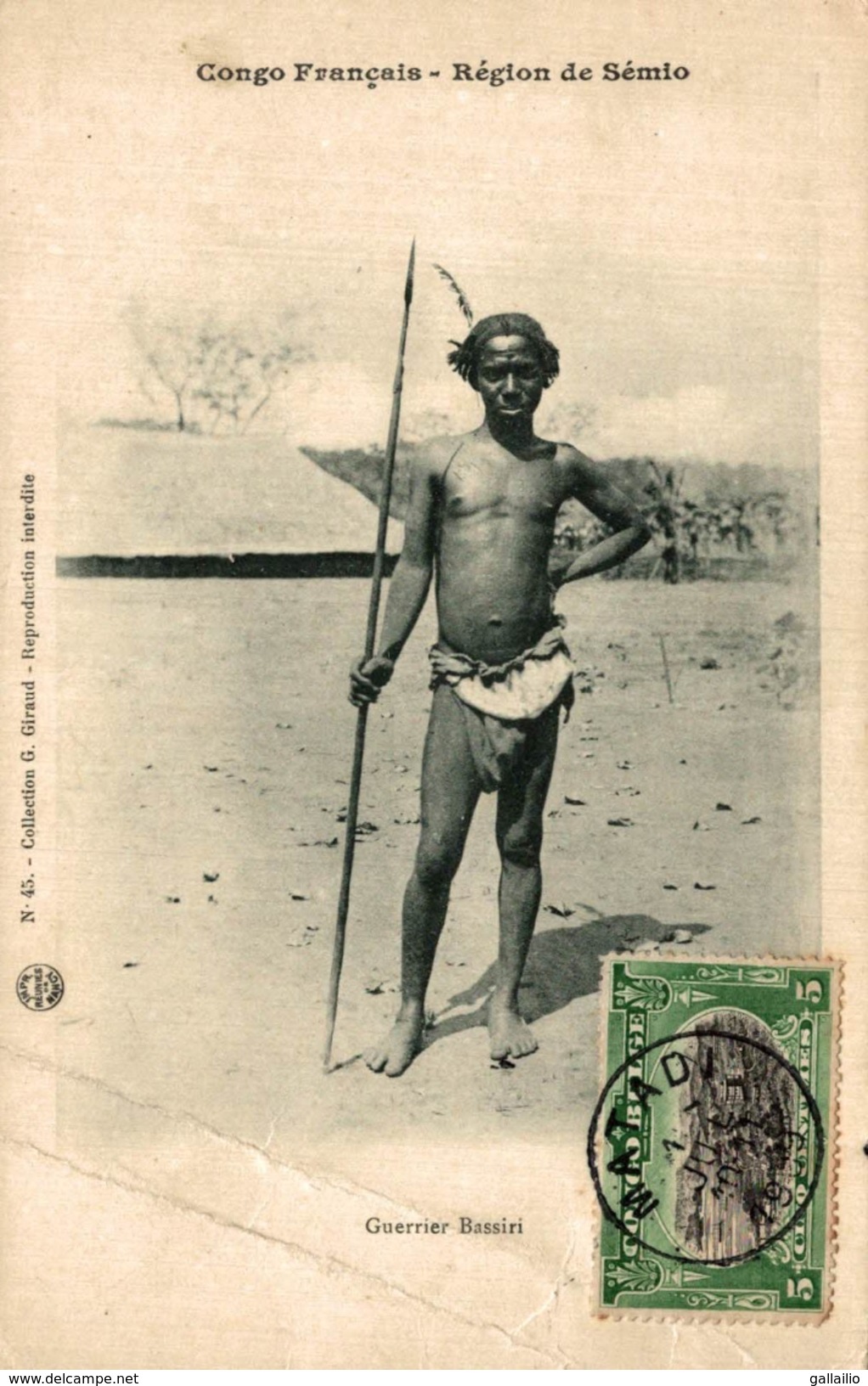 CONGO FRANCAIS REGION DE SEMIO GUERRIER BASSIRI - Französisch-Kongo