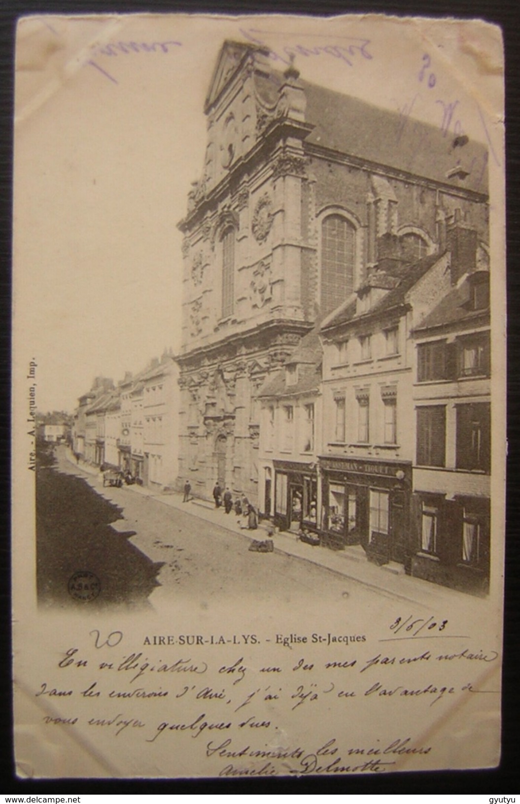 1903 Saint Omer à Berguette (poste Ferroviaire) Sur CPA D'aire Sur La Lys - Poste Ferroviaire