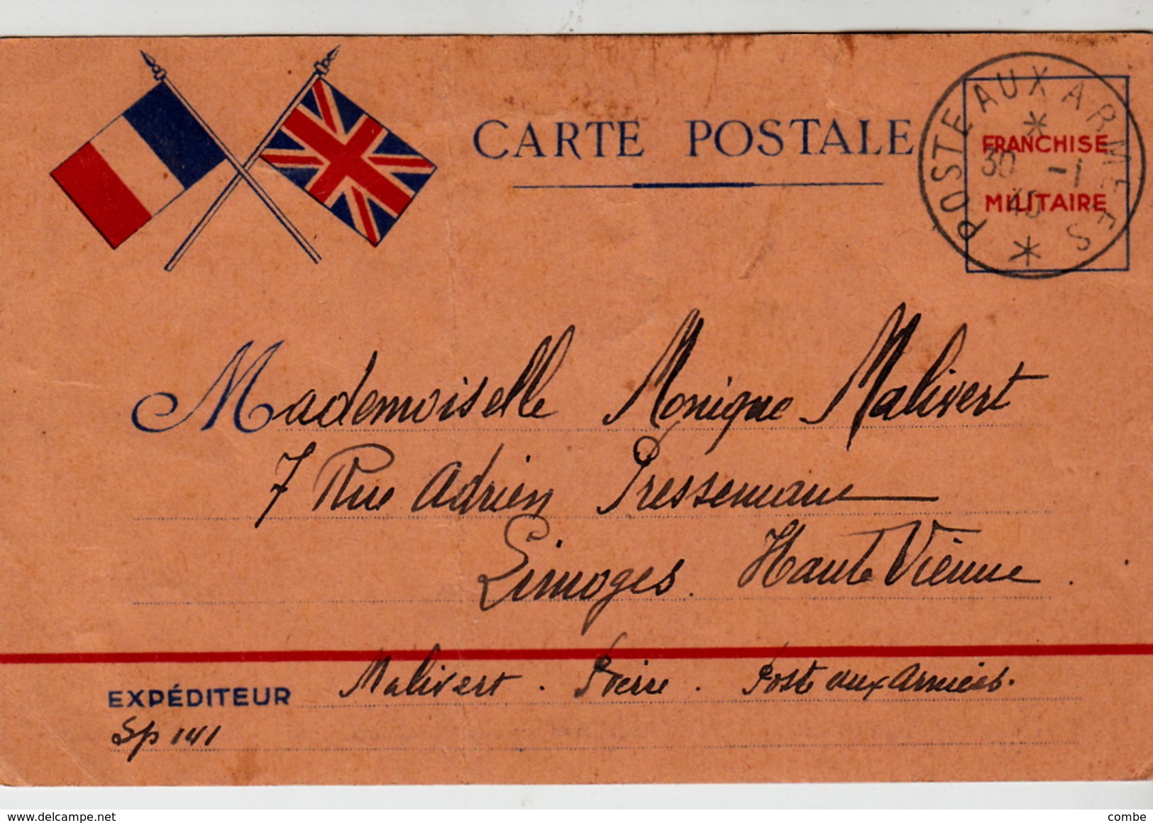 30 1 1940 CARTE POSTALE POSTE AUX ARMEES PUBLICITE MENTHE DE RICQLES - Militaria