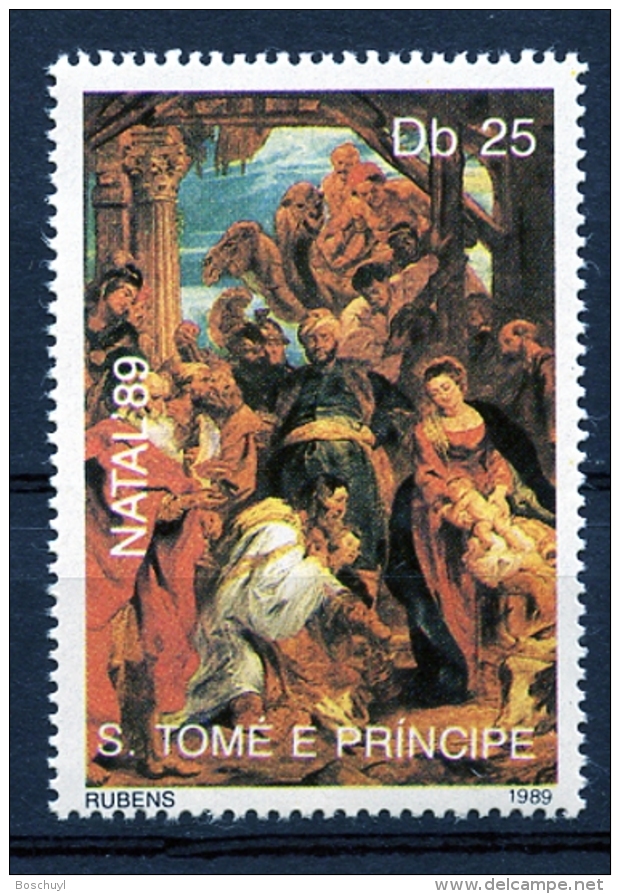 Sao Tome E Principe, 1989, Christmas, Natal, Paintings, Rubens, MNH, Michel 1154 - Sao Tome And Principe