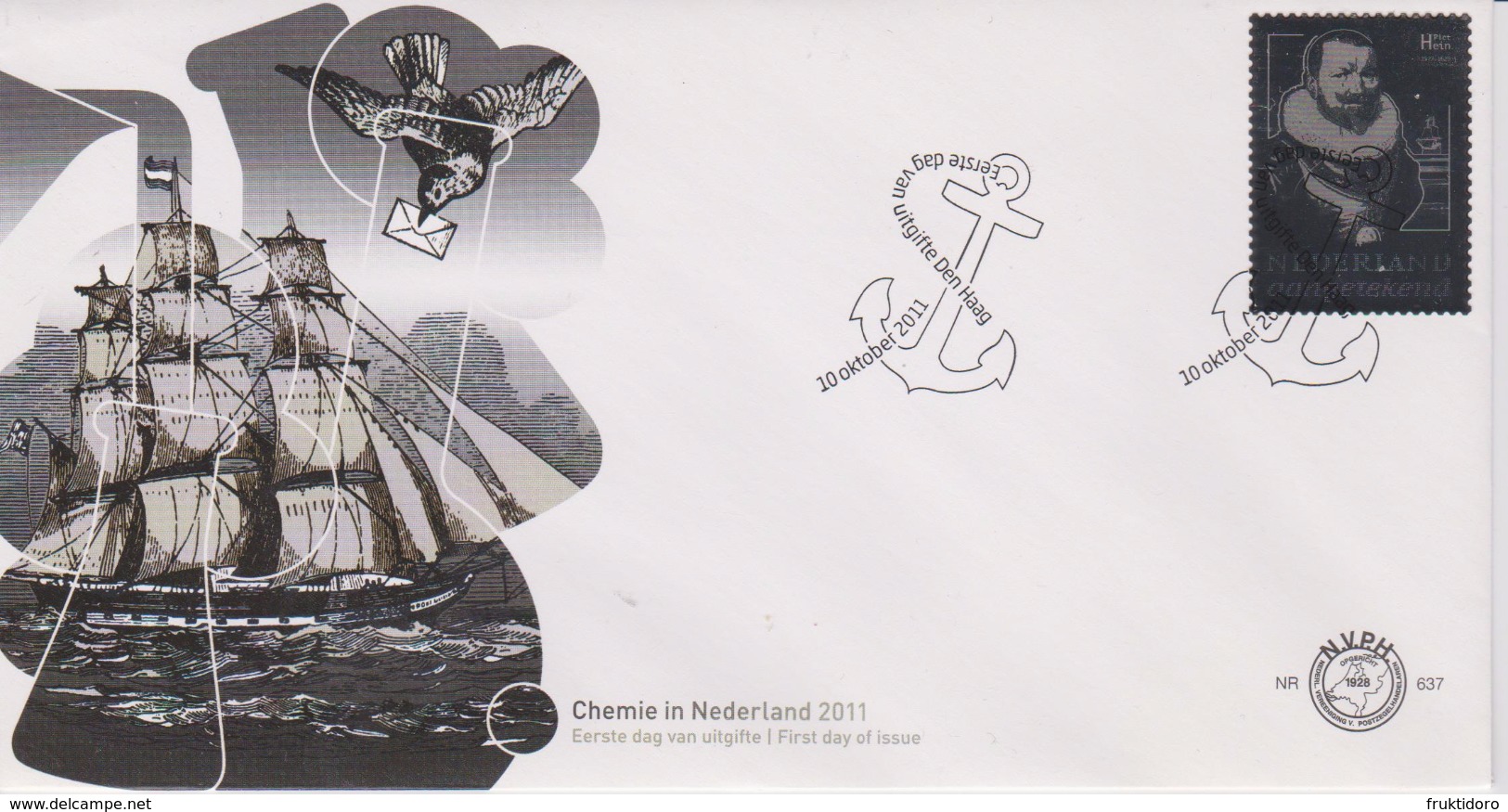 Nederland / Netherlands / Pays Bas / Niederlande 2011 FDC NVPH 637 Mi 2915 Piet Hein - Stamp In Silver - FDC