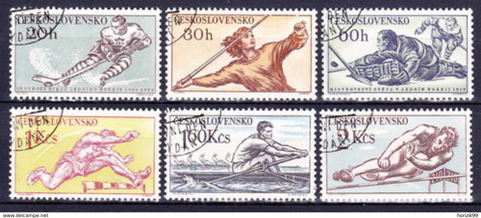 Tchécoslovaquie 1959 Mi 1116-21 (Yv 1001-6), Obliteré - Used Stamps