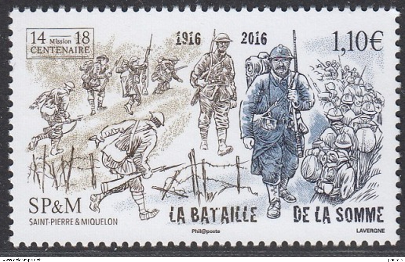 Saint Pierre Et Miquelon Bataille De La Marne 2016 ** - Unused Stamps