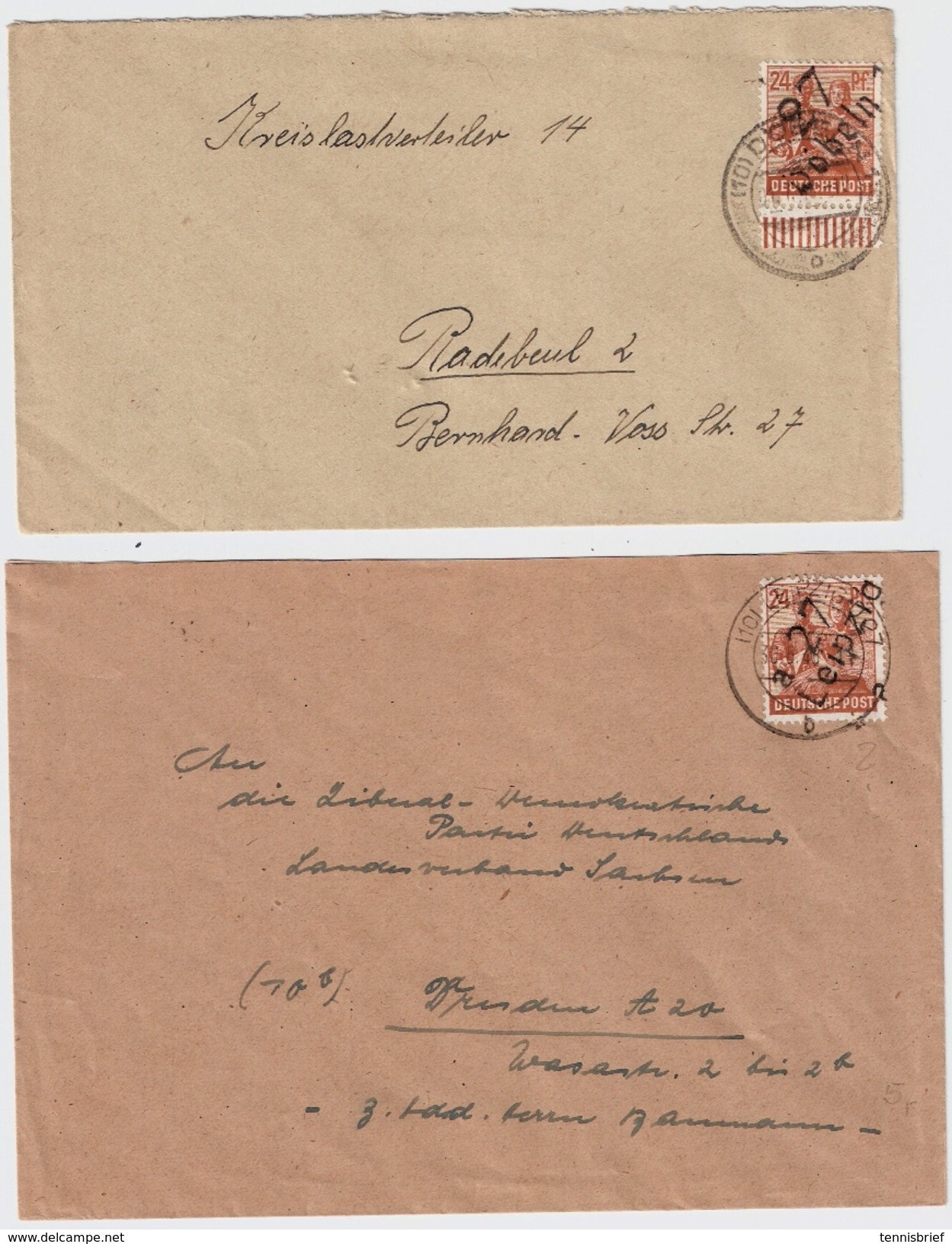 1948, 2 Portoger. Briefe Hand-Stp.  -Bedarf , #6903 - Lettres & Documents