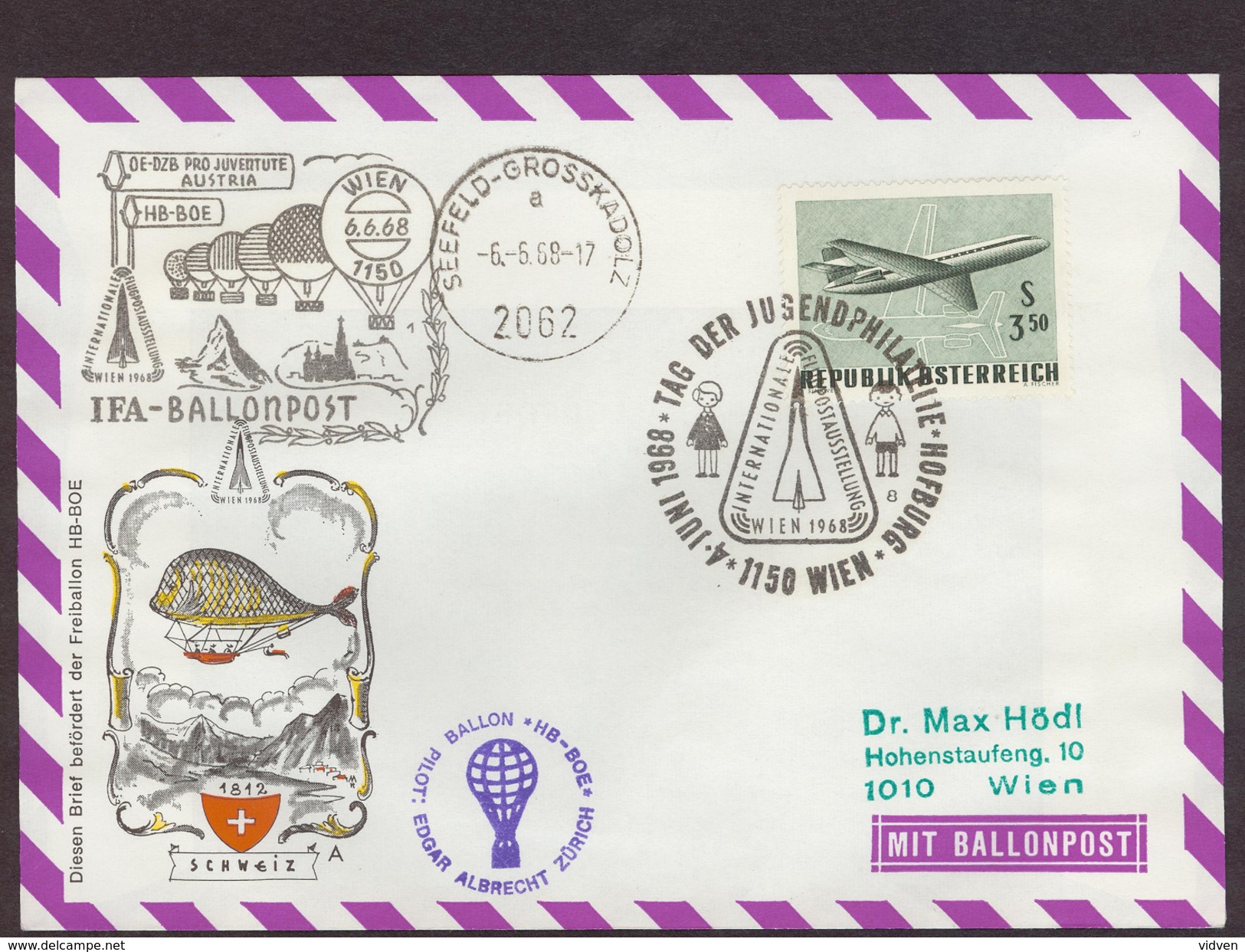 Austria 1968 IFA Ballonpost Cover - Ballonpost