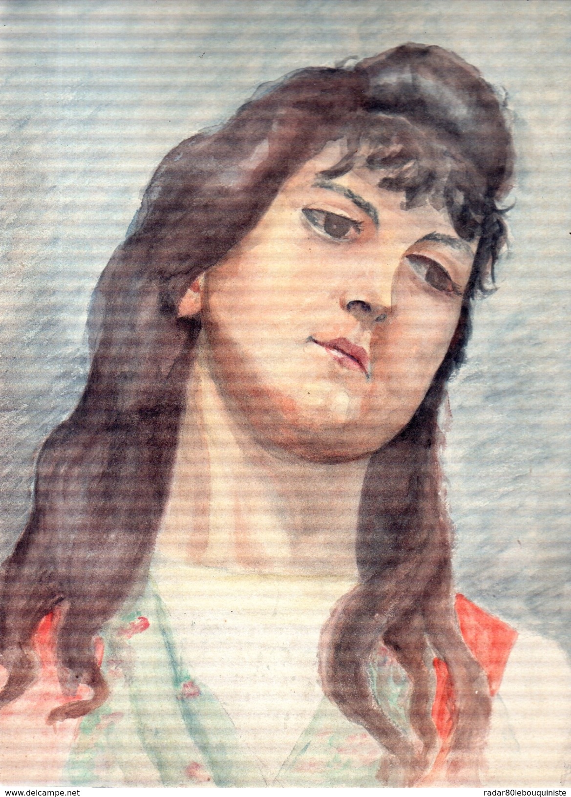 Portrait Aquarelle.98.dimensions :33 X 24,4 Cm.1898. - Watercolours