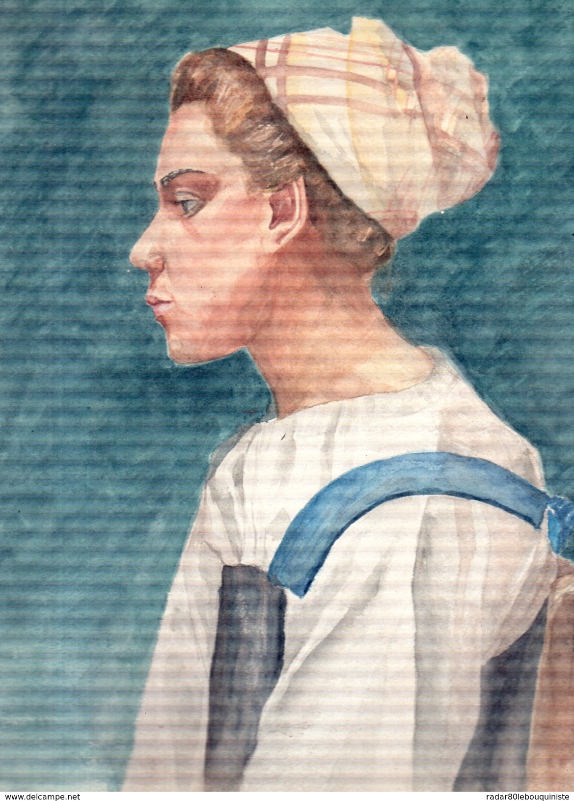 Portrait Aquarelle.mai 98.dimensions :33 X 24,4 Cm.1898. - Aquarelles