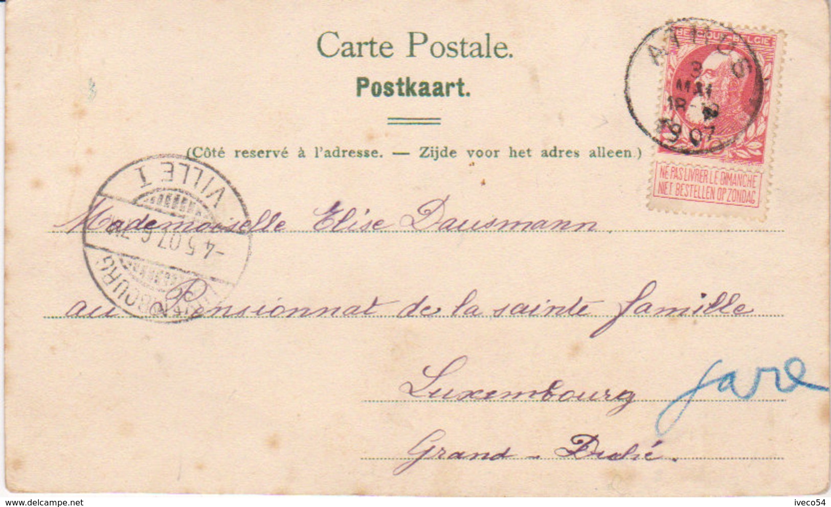 1907  Athus  - " Pont Sur La Chiers  " ' Vers Luxembourg ) - Aubange