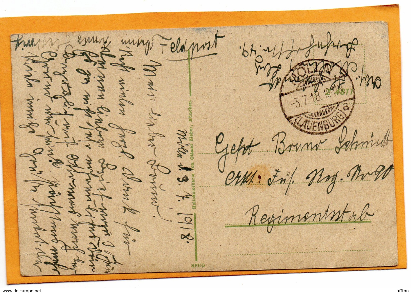 Molln Moelln I Lauenburg 1918 Postcard - Moelln