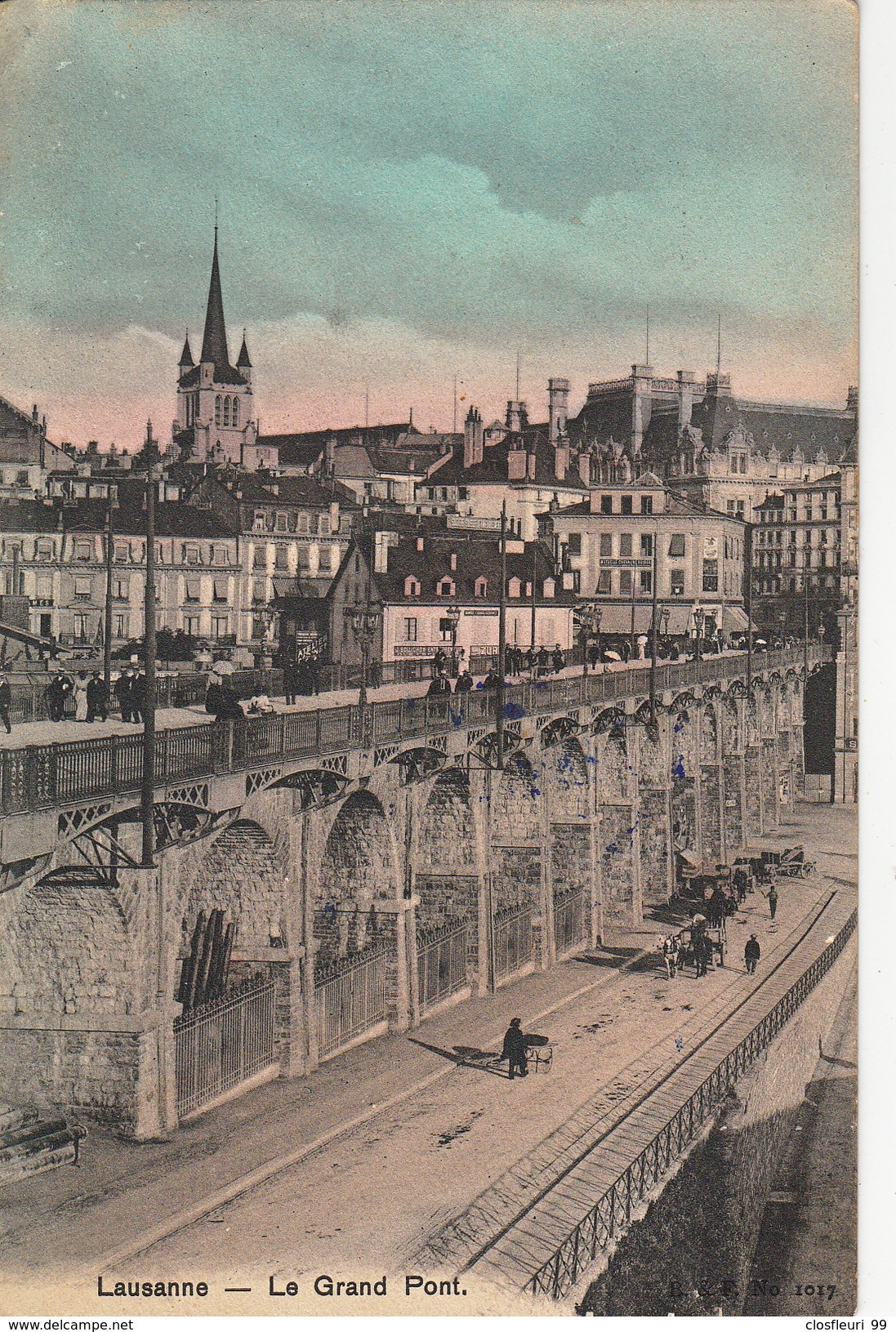 Lausanne - Le Grand Pont 16.10.1910 Mit Stempel. Ecole D'Infanterie De La Première Division - Premier