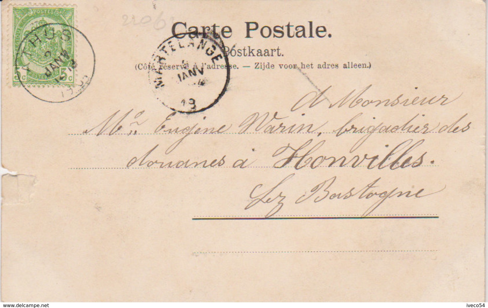 1904  Athus  - " Vue De L 'Eglise  "  Vers Honville - Bastogne  ) - Aubange
