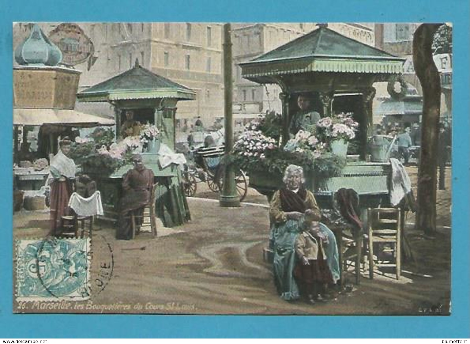 CPA 26 - Métier Marchandes De Fleurs Les Bouquetières Du Cours St Louis MARSEILLE 13 - Artigianato