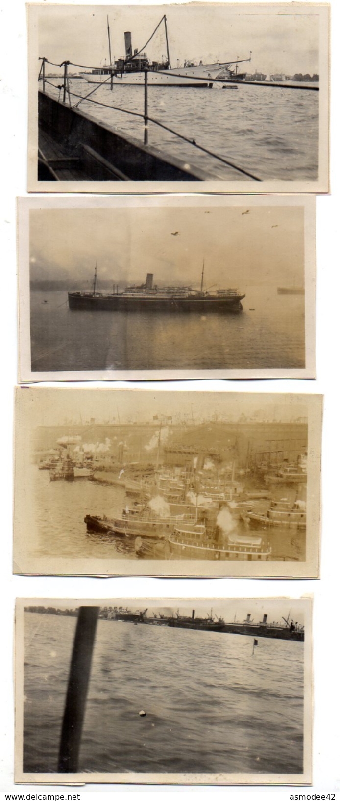 LOT DE 7 PHOTOS DE BATEAUX  DIVERS PRISES A BORD DU R M S MAJESTIC  PROPRIETE DE   LA WHITE STAR LINE  +/- 11 X 7  Cm - Bateaux