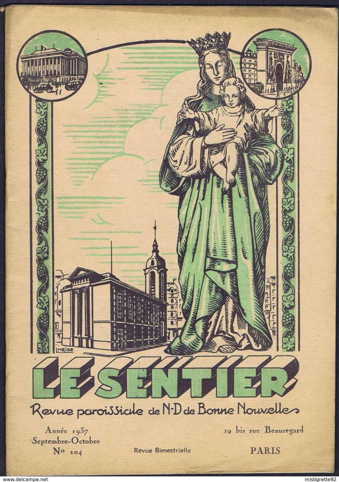 Paroisses St-Mandé 94, Paris: 2e 7e 11e 15e 17e arrt, 1932-1937 Dessin de POULBOT dans Le Vieux Batignolles Catholicisme