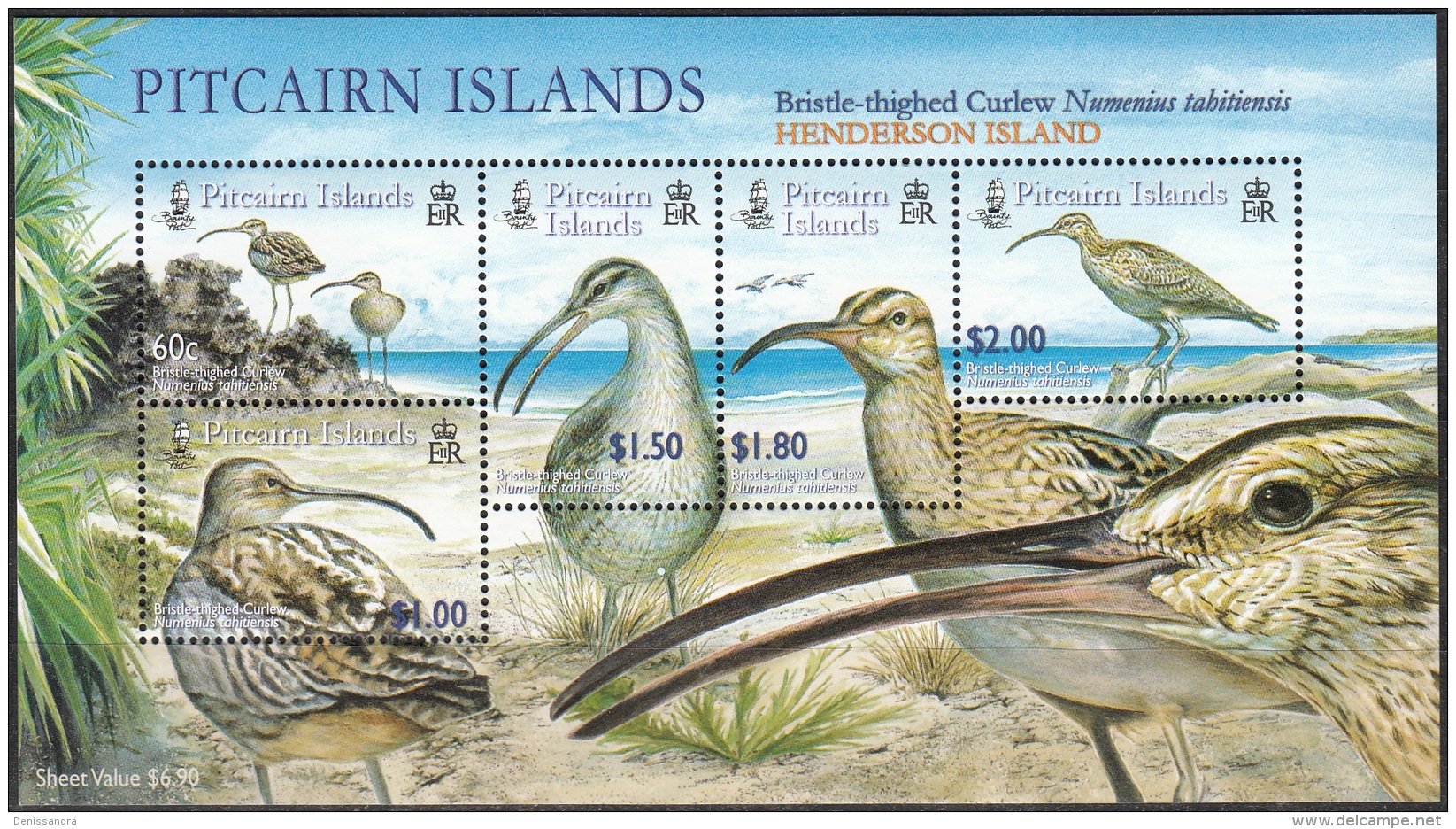 Pitcairn Islands 2005 Bloc Feuillet Oiseau Courlis D'Alaska Neuf ** - Pitcairneilanden