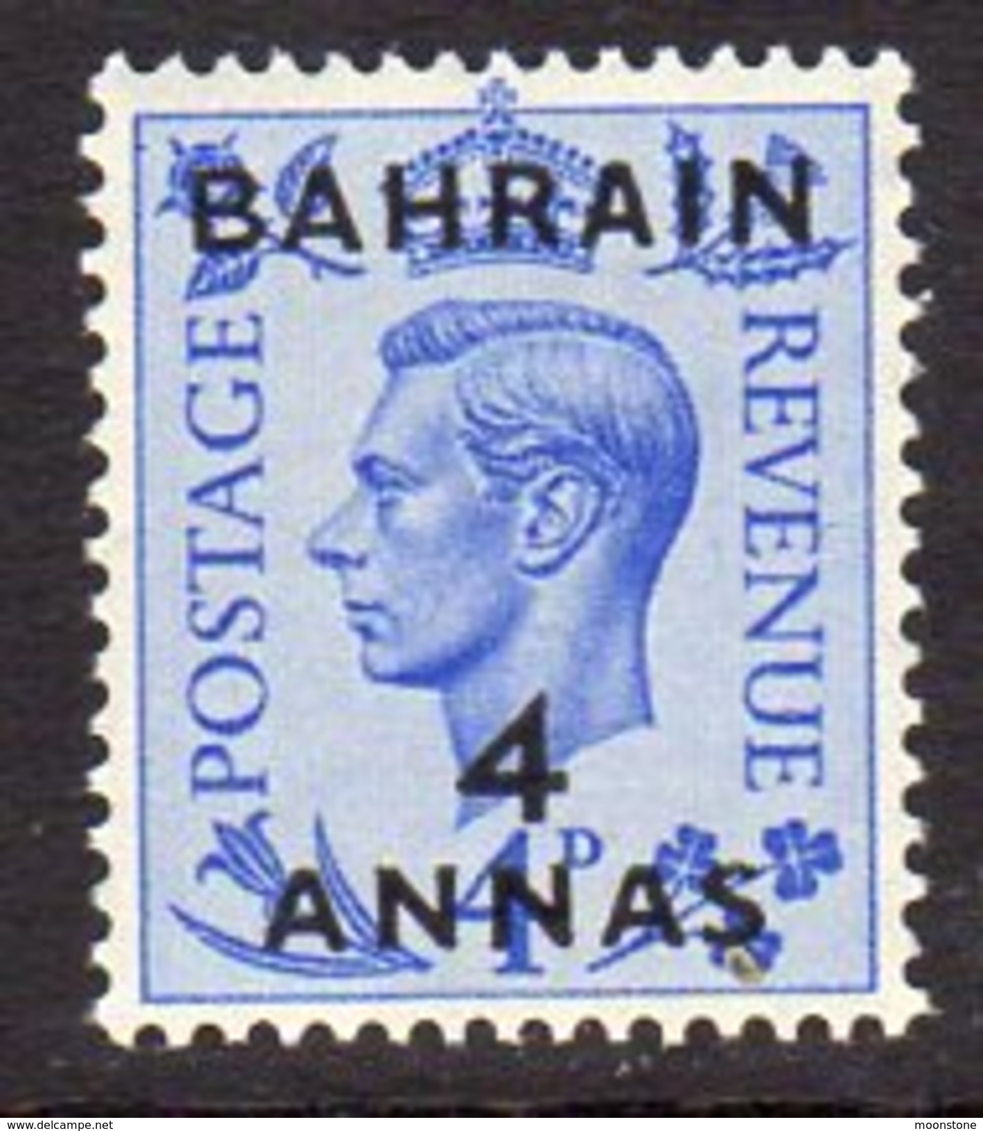 Bahrain GVI 1950 4a On GB 4d Surcharge, SG76, MNH (A) - Bahreïn (...-1965)