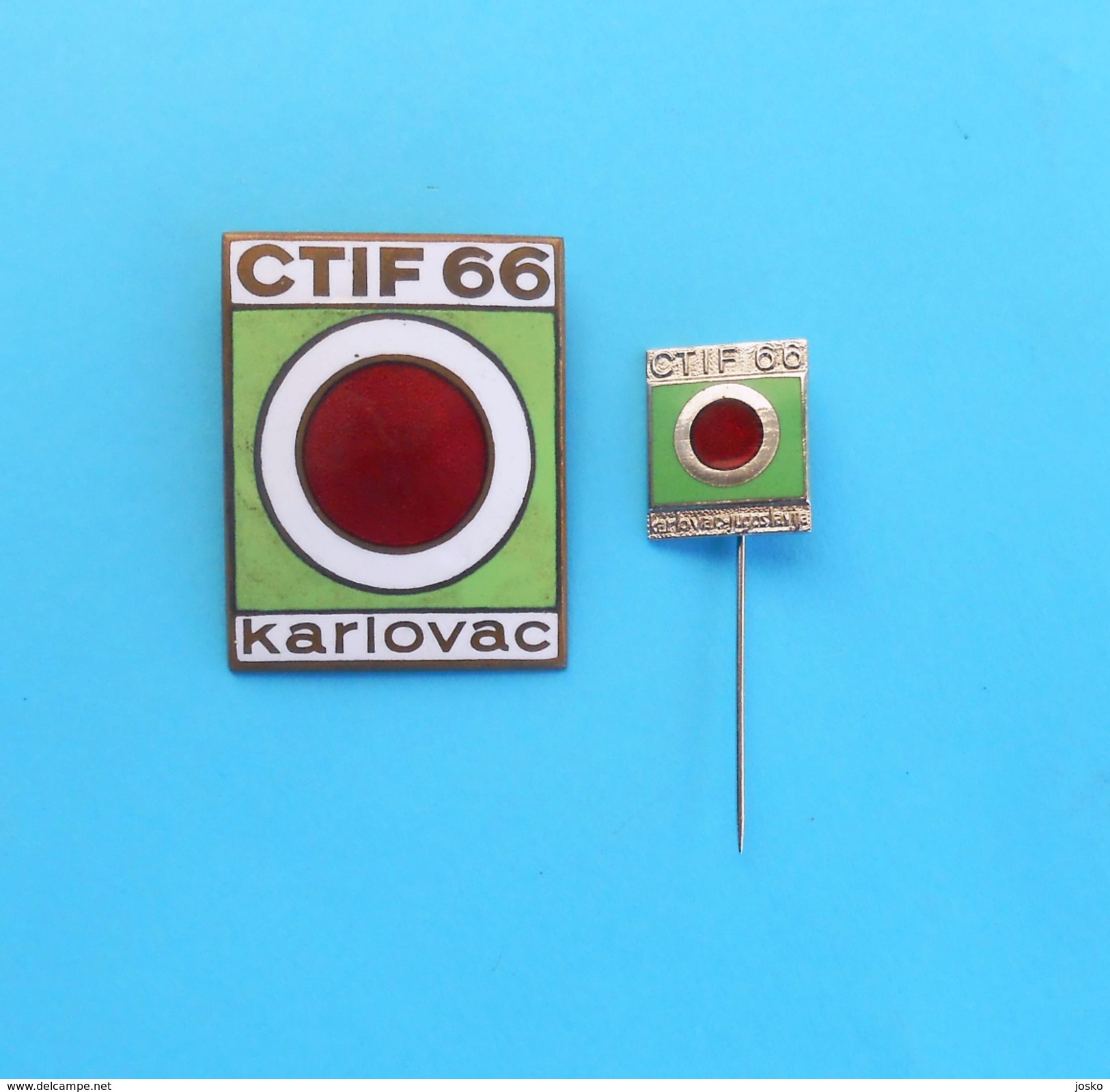 CTIF 1966. Lot Of Large Enamel Participant Badge + 1. Pin Pompiers Firemen Sapeur Pompier Fireman Fire Brigade Feuerwehr - Firemen