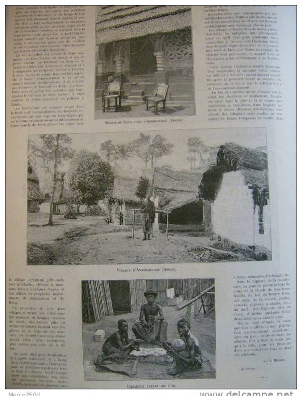 La Mission Du Capitaine Binger ,en Cte D'Ivoire Et Au Pays De Kong , Nombreuses Gravures Sur 4 Pages 1892 - Documents Historiques