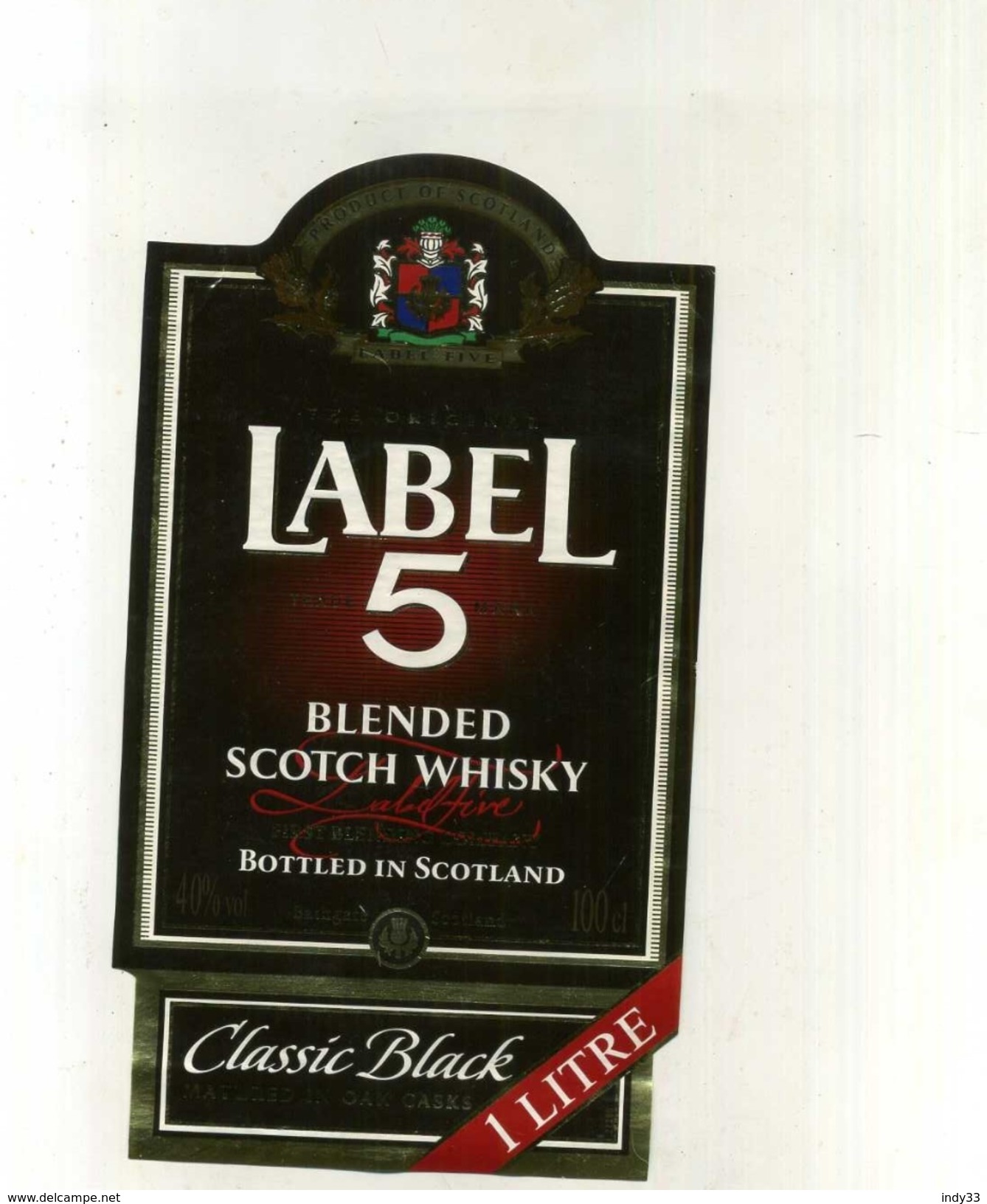 ETIQUETTE WHISKY LABEL 5 . 1 LITRE . - Whisky