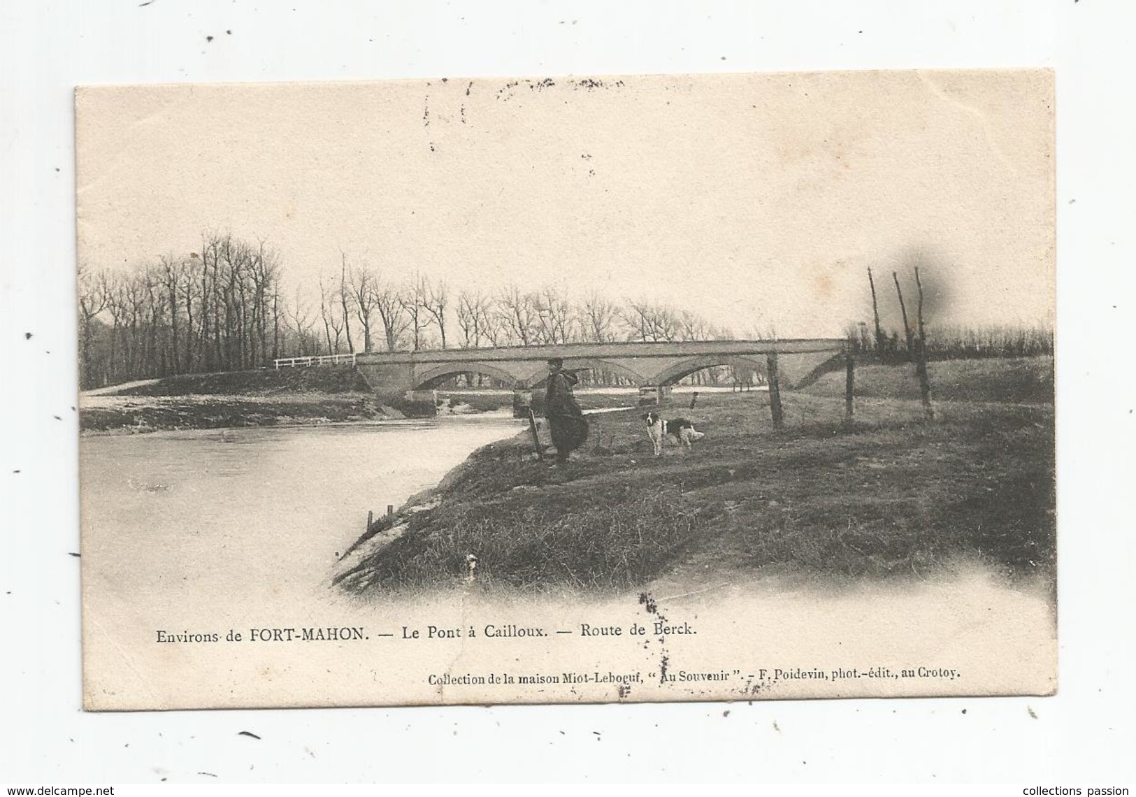 Cp , 80 , Environs De FORT MAHON , Le Pont à Cailloux , Route De BERCK , Voyagée 1904 , Chien - Altri & Non Classificati