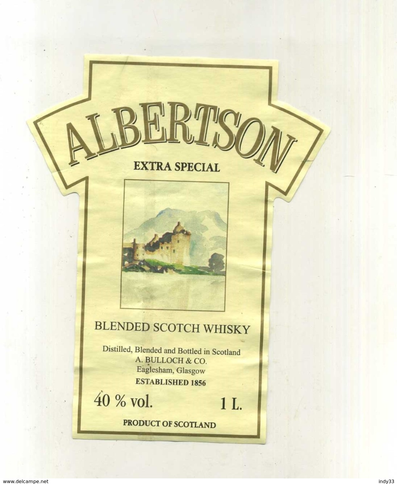 ETIQUETTE WHISKY ALBERTSON . 1 LITRE . - Whisky