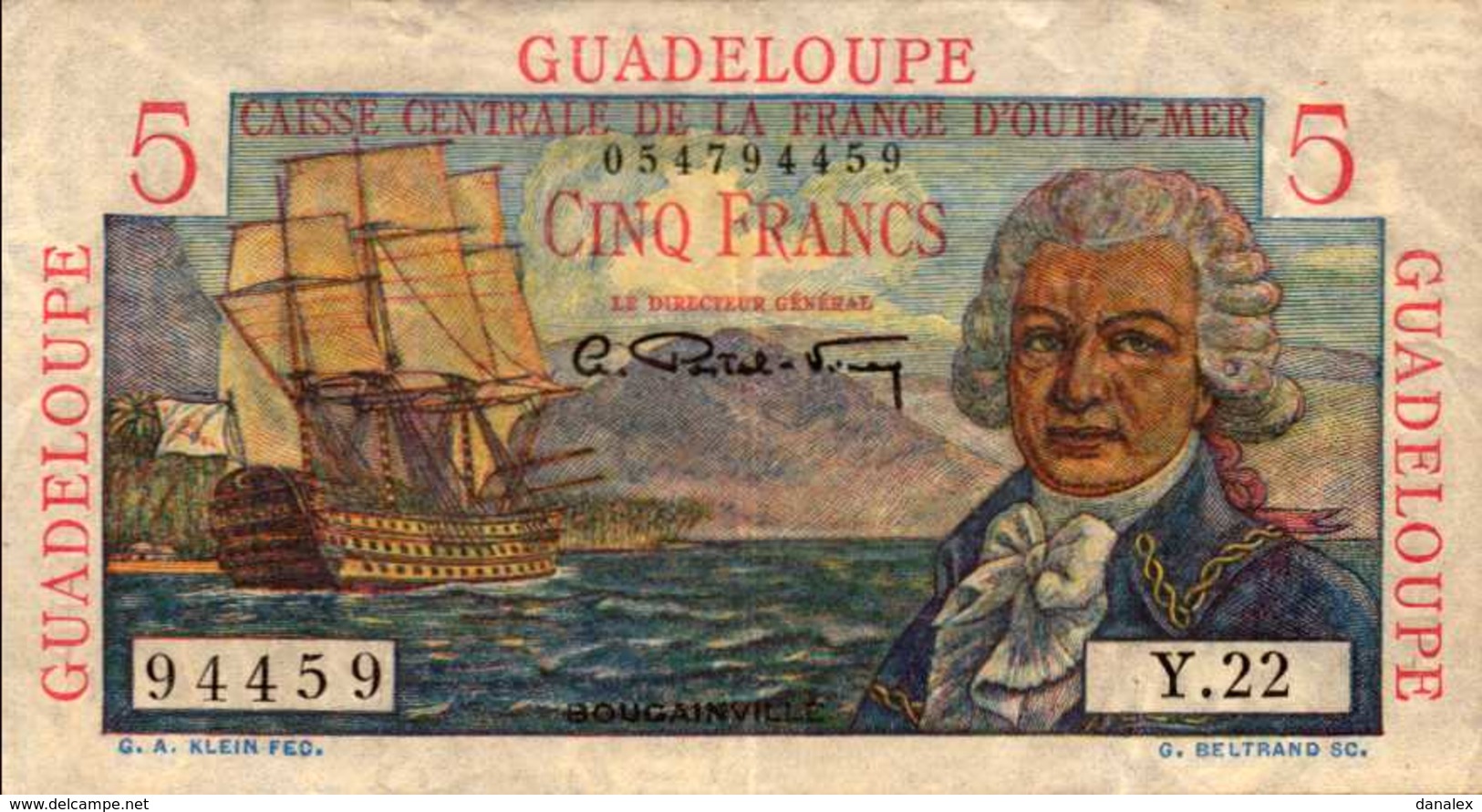 GUADELOUPE (Caisse Centale France O.M.) 5 FRANCS  1947-49nd  Pick 31 - Autres & Non Classés