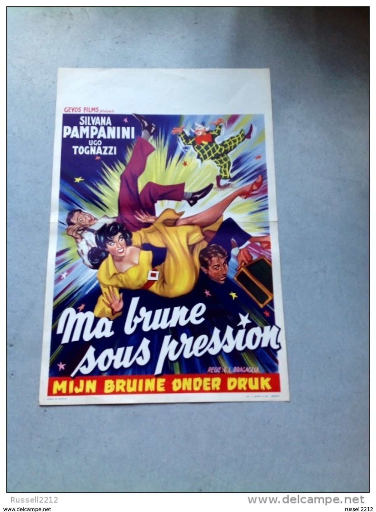 Silvana Pampanini "ma Brune Sous Pression"ugo Tognazzi 1951 Affiche Ancienne - Affiches & Posters