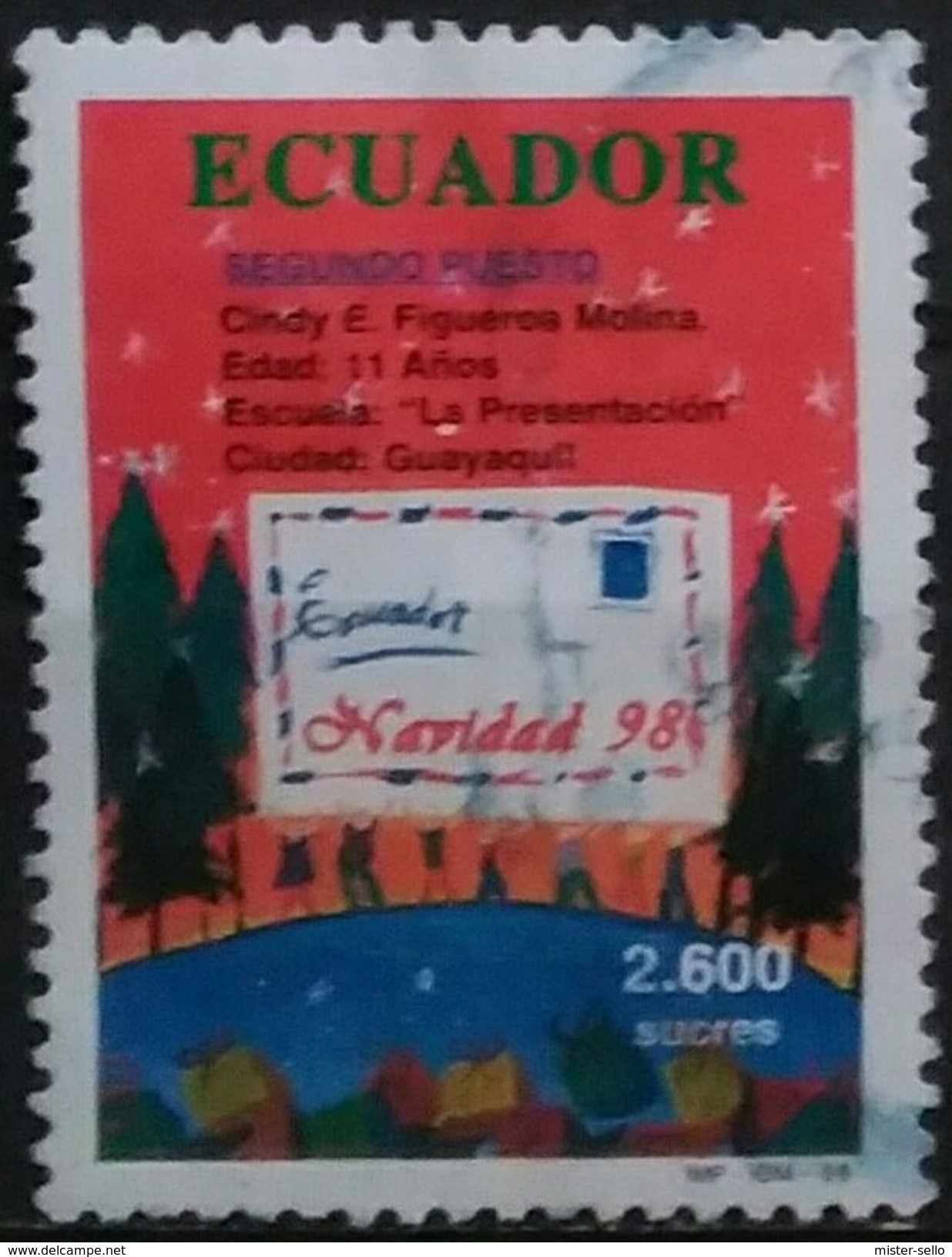 ECUADOR 1998 Christmas. USADO - USED. - Equateur