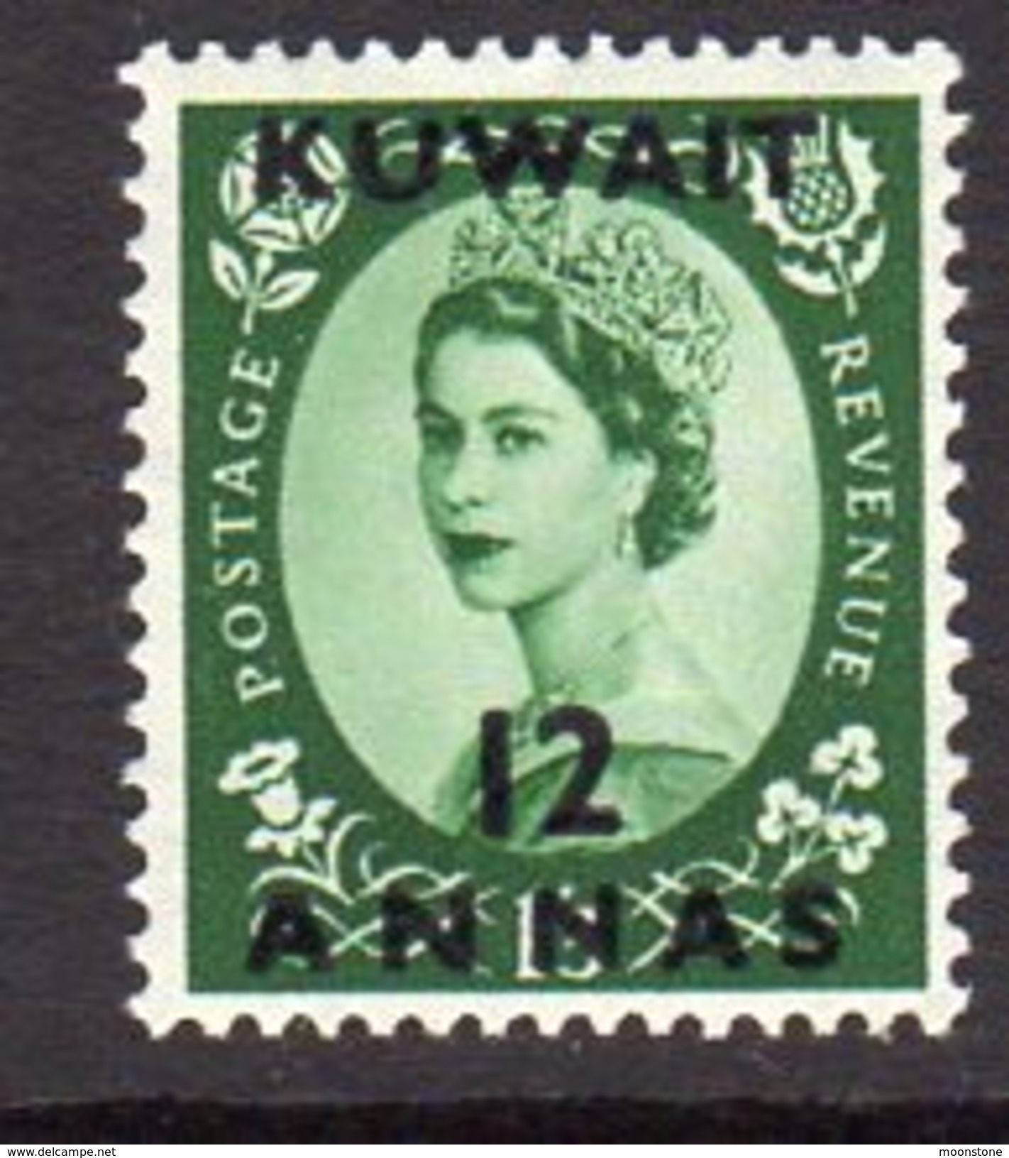 Bahrain QEII 1952 12a. On GB 1/3d Surcharge, Wmk. Tudor Crown, SG88, MNH (A) - Bahreïn (...-1965)