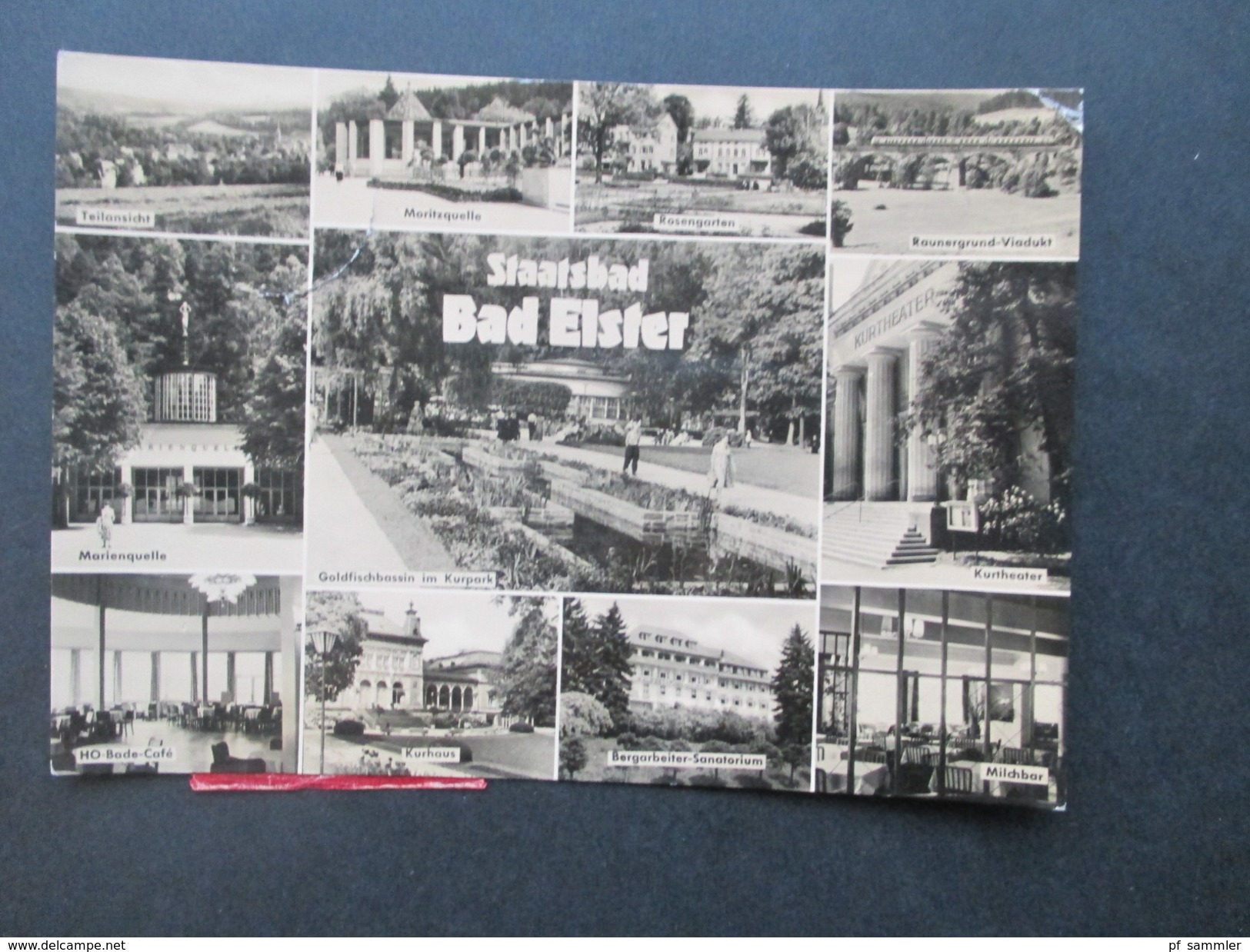 AK Echtfoto Mehrbildkarte DDR 1963 Staatsbad Bad Elster. Eilsendung / Eilbote Expres. - Bad Elster