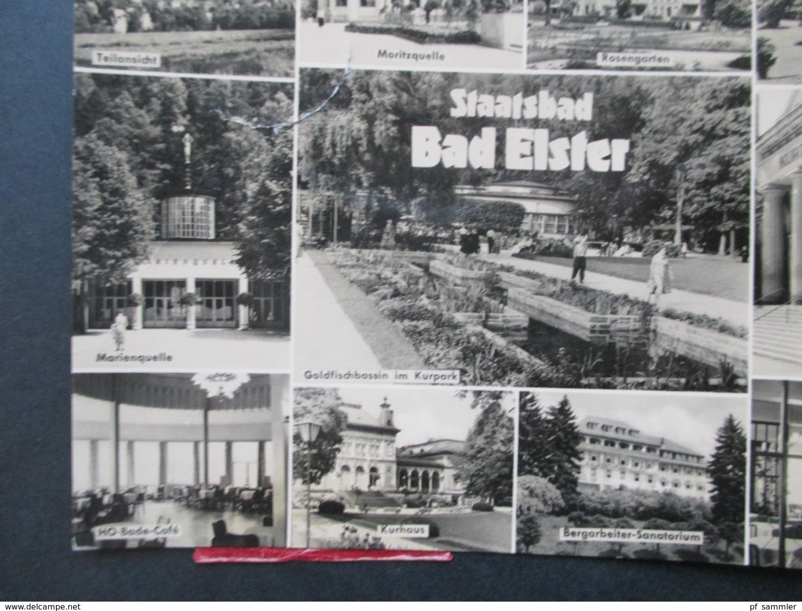 AK Echtfoto Mehrbildkarte DDR 1963 Staatsbad Bad Elster. Eilsendung / Eilbote Expres. - Bad Elster