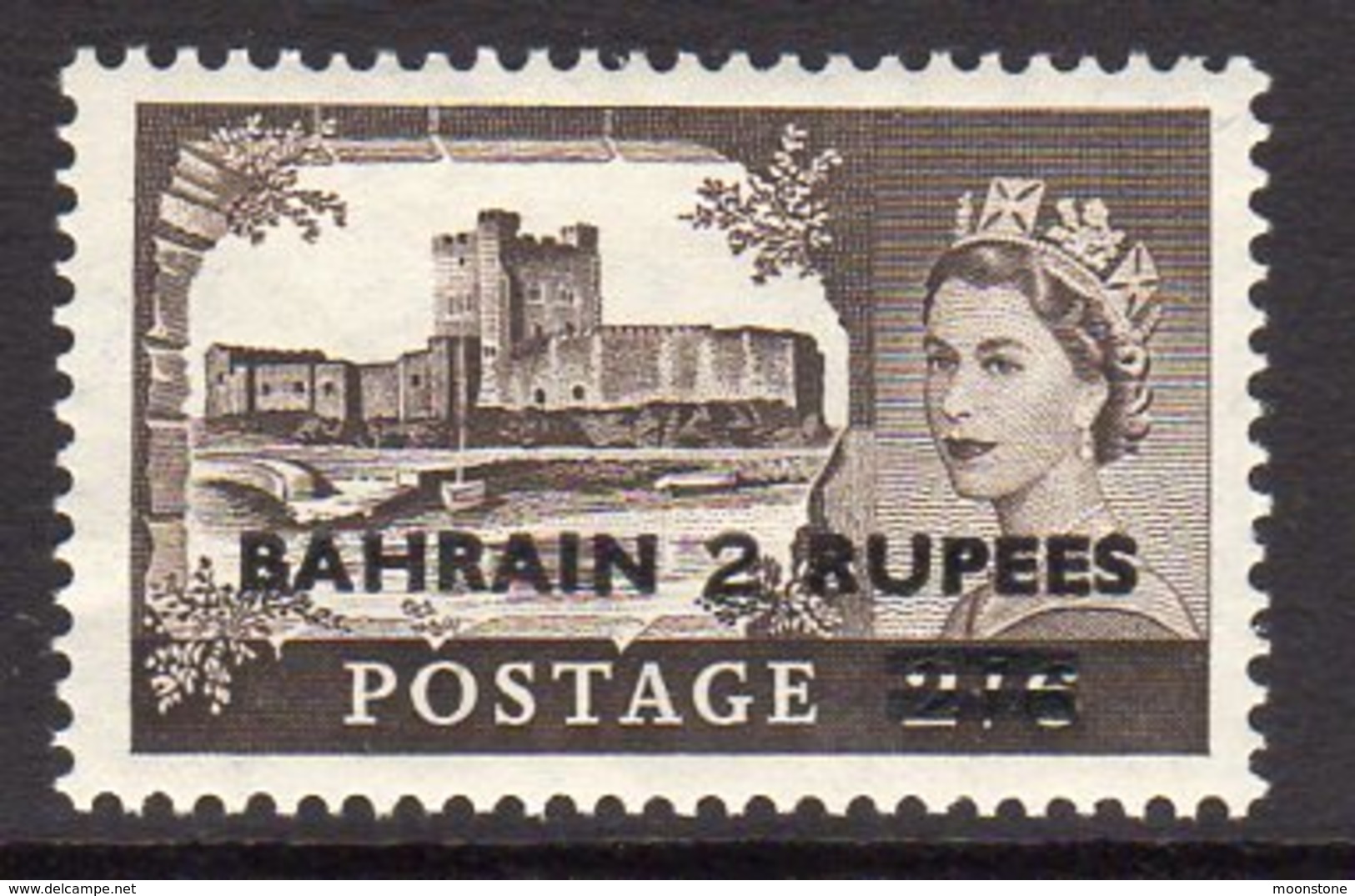 Bahrain QEII 1955 2 R. On GB 2/6d Surcharge, SG94, MNH (A) - Bahreïn (...-1965)