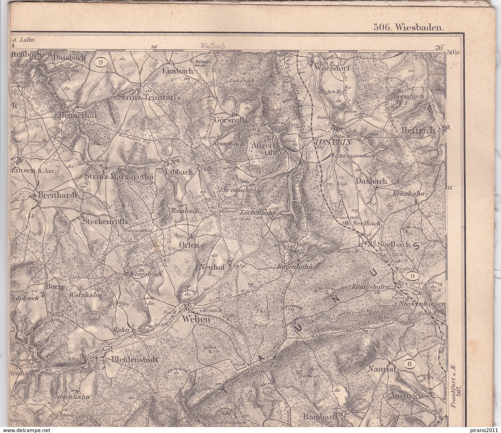 Karte Des Deutschen Reiches; Nr. 506 Wiesbaden - Mapas Geográficas