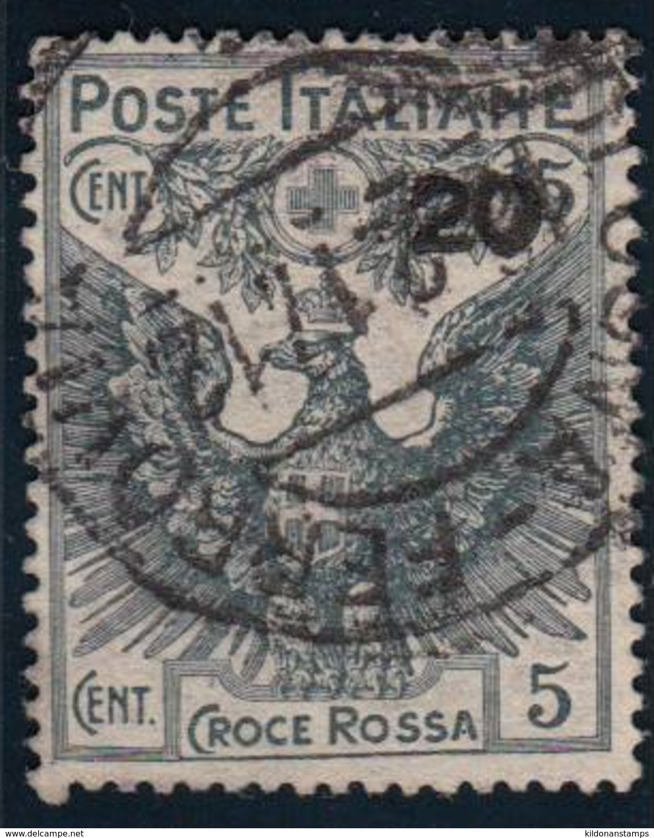 Italy 1916 20c On 15c+5c, Cancelled, Sc# B4 - Used