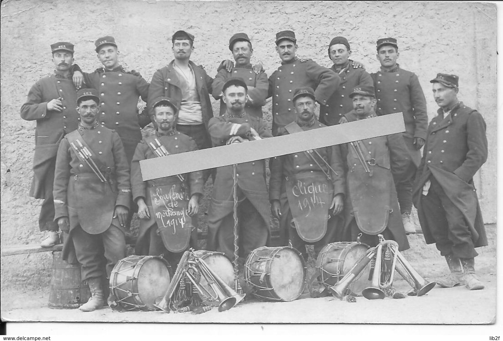 1914 Morhange La Clique Du 153ème R.I Recrutement Béziers Musique 1 Carte Photo 14-18 1914-1918 Ww1 Wk1 - War, Military