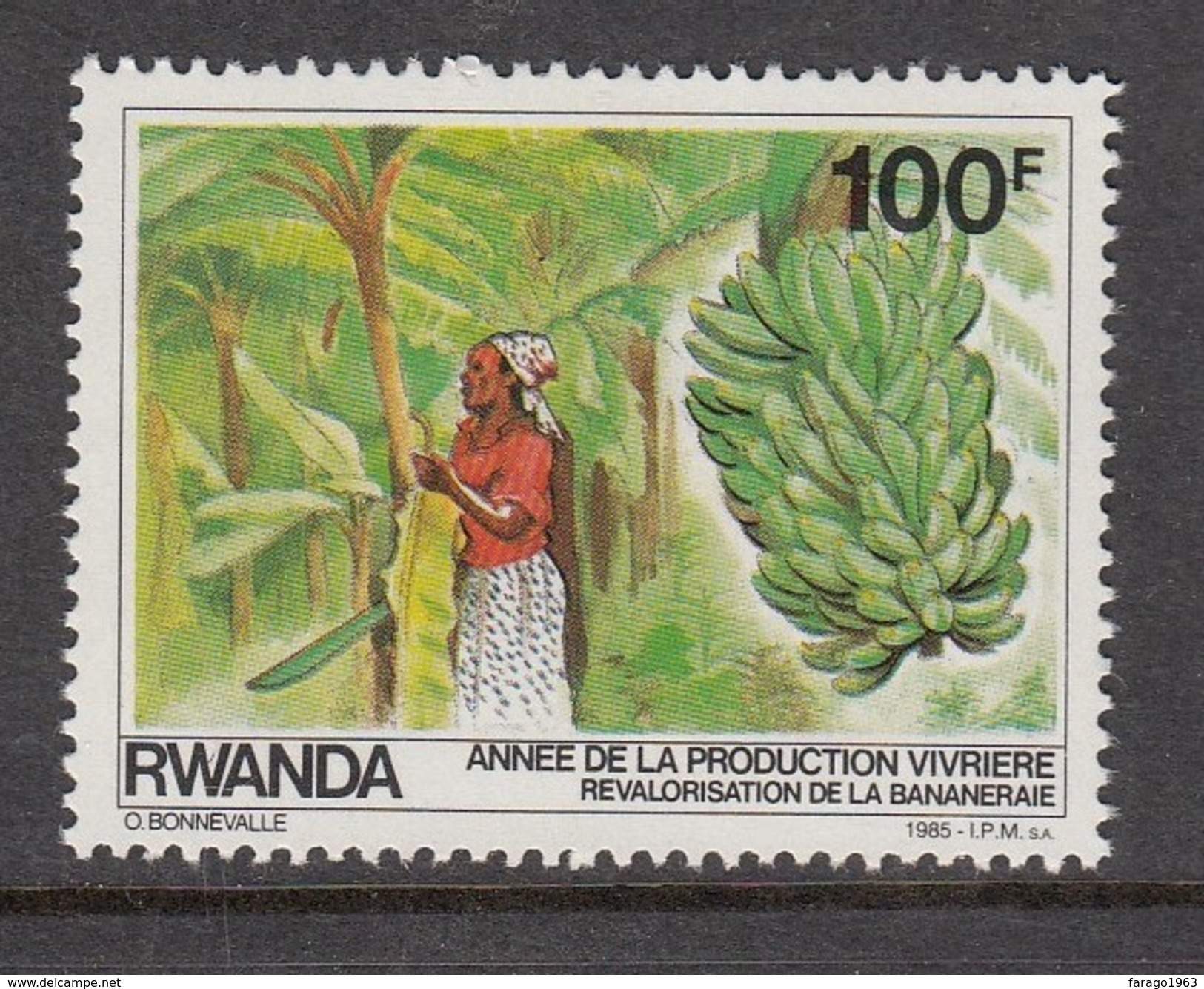 1985 Rwanda 100F Fruit Banana Banane  MNH  Much Cheaper Than Buying In Set - Obst & Früchte