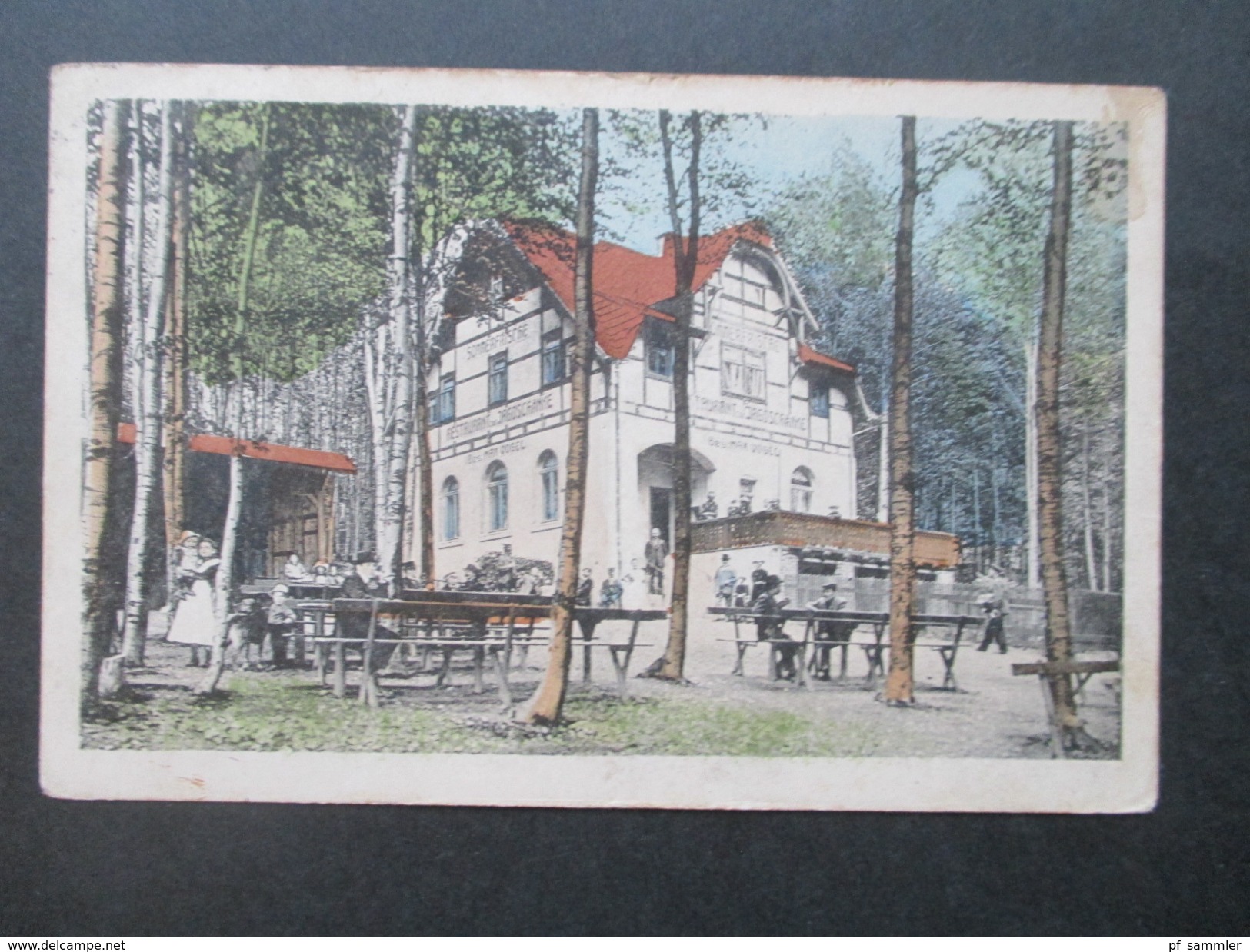 AK 1922 Sommerfrische Restaurant Zur Jagdschenke Besitzer Max Vogel. Bahnpost Meinersdorf - Schönfeld - Hotels & Gaststätten