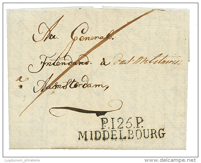 1812 P.125.P MIDDELBOURG Sur Lettre Avec Texte Pour AMSTERDAM. RARE. Superbe. - Altri & Non Classificati