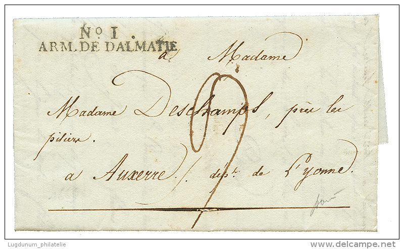 1807 N&deg;1 ARM. DE DALMATIE Sur Lettre Avec Texte Dat&eacute; "RAGUSE" Pour La FRANCE. Superbe. - Other & Unclassified