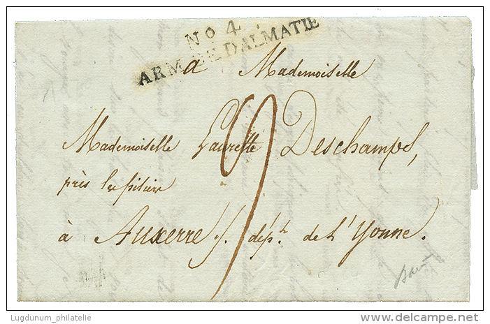 1807 N&deg;4 ARM. DE DALMATIE Sur Lettre Avec Texte Dat&eacute; "CATTARO" Pour La FRANCE. Superbe. - Other & Unclassified