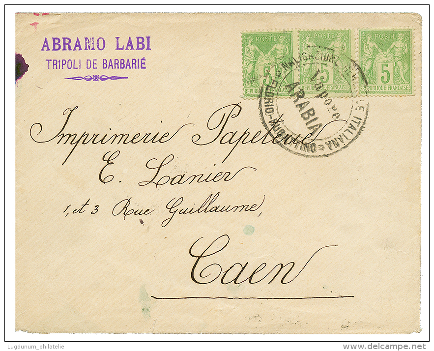 "VAPORE ARABIA" : 1900 5c SAGE(x3) Obl. Cachet Maritime Italien VAPORE ARABIA NAVIGAZIONE ITALIANA FLORIO-RUBATTINO Sur - Otros & Sin Clasificación