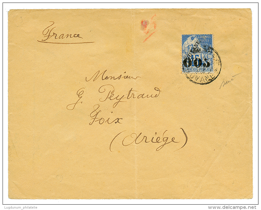 GUYANE : 1893 0,05 S/ 15c(n&deg;29) Obl. CAYENNE Sur Enveloppe Au Tarif Des IMPRIMES Pour La FRANCE. Ce Timbre Est Rare - Other & Unclassified