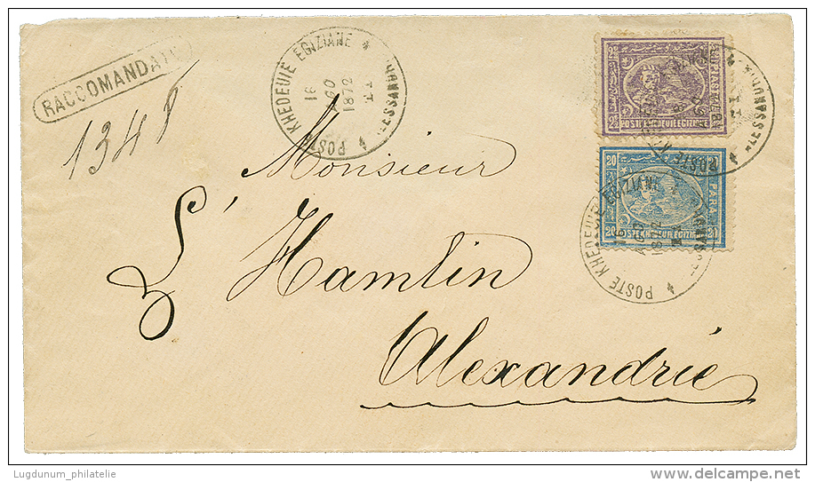 EGYPT : 1872 20 PRA + 2 1/2 PIASTRE Canc. POSTE KHEDEUIE EGIZIANE ALESSANDRIA + RACCOMANDATO On REGISTERED Envelope To A - Sonstige & Ohne Zuordnung