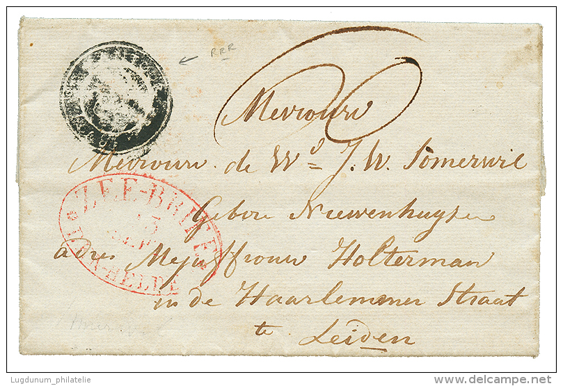 CURACAO - ROYAL PACKET MAIL : 1833 Negativ Cachet POSTKANTOOR CURACAO + ZEE BRIEF DEN-HELDER In Red On Entire Letter Dat - Curacao, Netherlands Antilles, Aruba