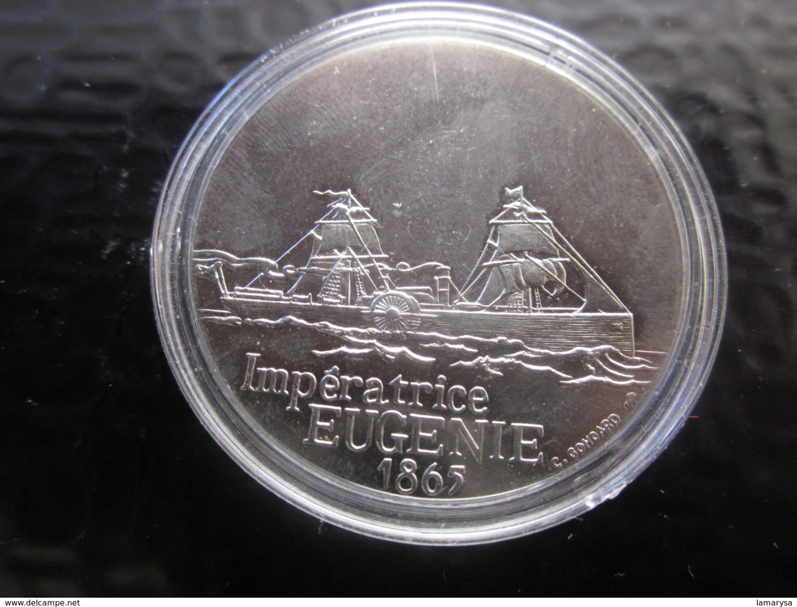 Les Grands Transatlantiques, Médaille, MONNAIE Impératrice Eugénie-  En Nickel - Tranche: Lisse Sous Capsule - Otros & Sin Clasificación
