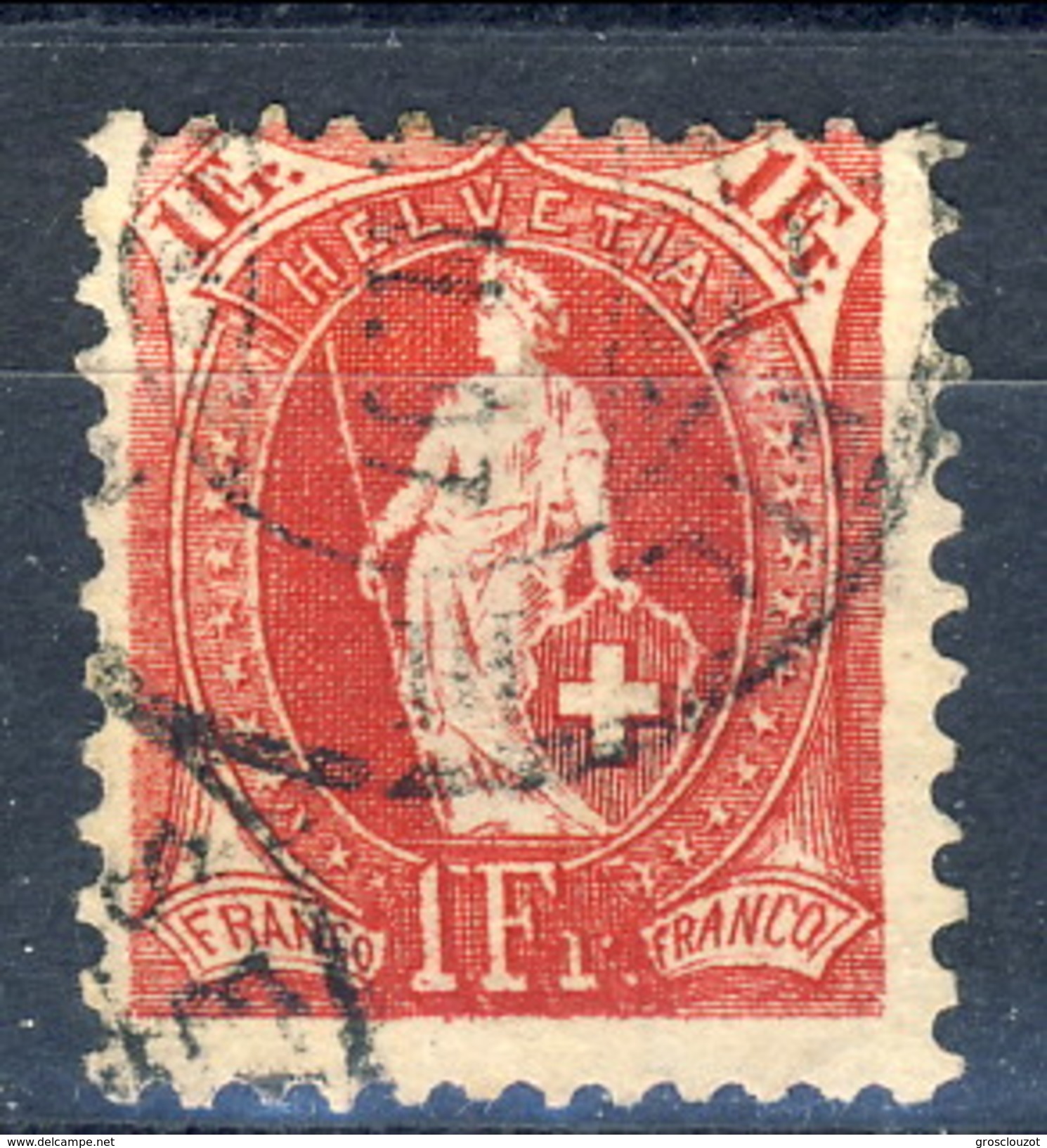 Svizzera 1882-1904 N. 79 F. 1 Rosso Usato Cat. &euro; 12 - Gebraucht