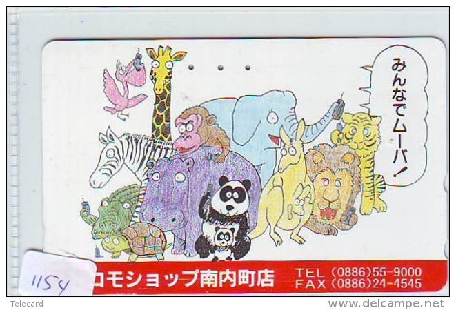 Télécarte Japon * TORTUE  (1154)  PHONECARD JAPAN * TURTLE * GIRAFFE * ELEPHANT TELEFONKARTE * SCHILDKRÖTE * SCHILDPAD - Schildpadden