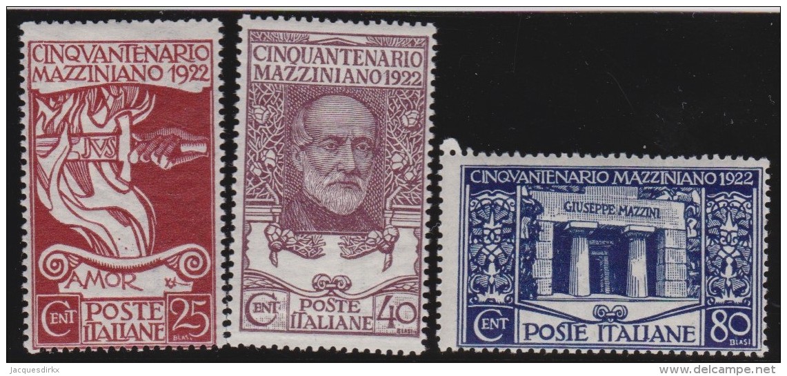 Italy     .        Yvert    .      121/123            .            *            .            Mint-hinged - Ungebraucht