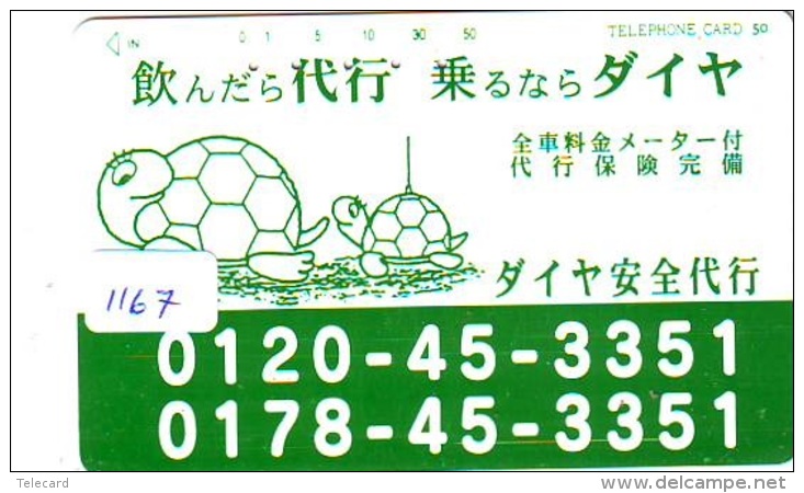 Télécarte Japon * TORTUE  (1167)  PHONECARD JAPAN * TURTLE * TELEFONKARTE * SCHILDKRÖTE * SCHILDPAD - Turtles