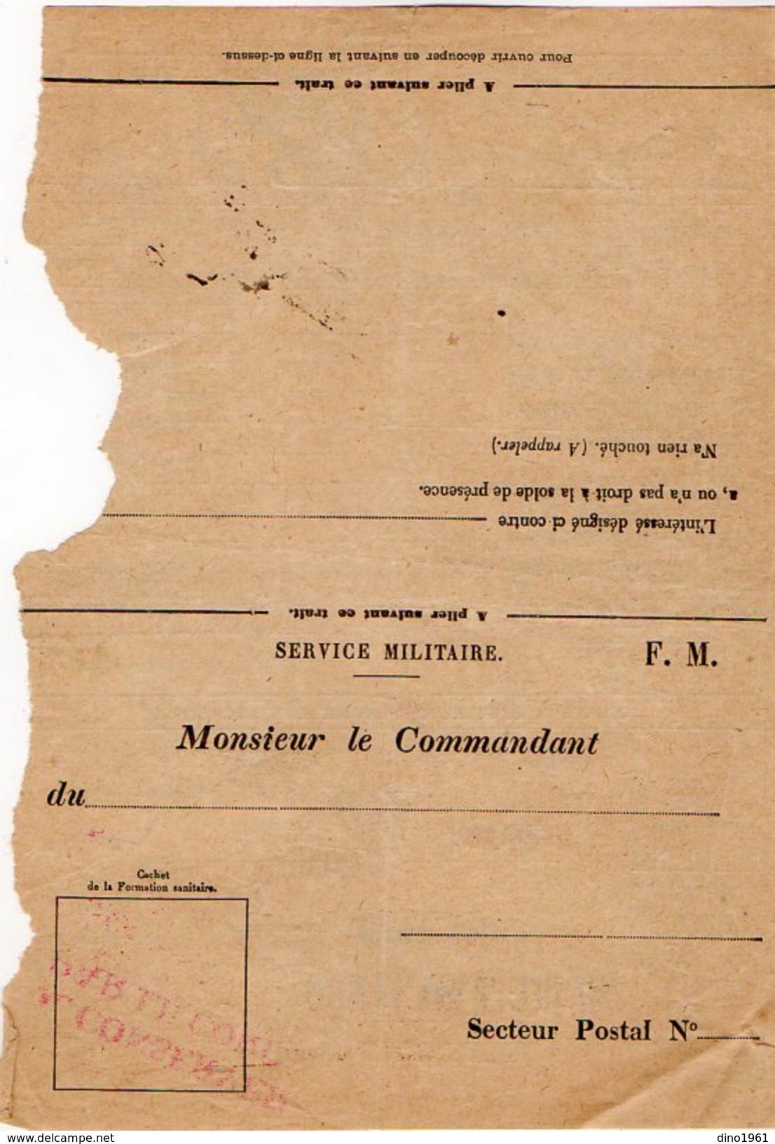 VP7371 - MILITARIA - Franchise Militaire - Hopital Militaire De TREVES - Brigadier J.B CLERGEAU Au 402 ème Rgt De D.C.A - Dokumente